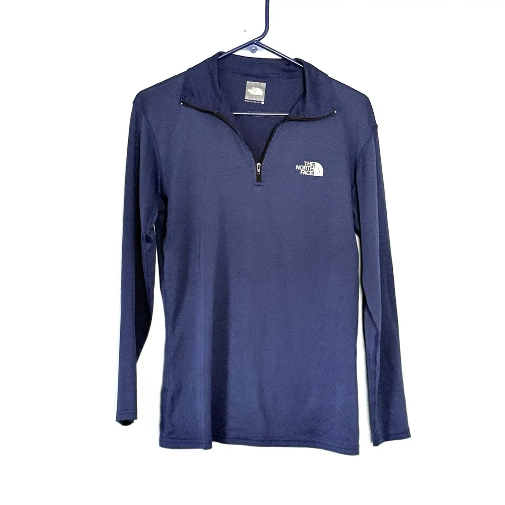 The North Face Shirt Mens Medium Blue 1/4 Zip Pullover Base Layer Running Gorp